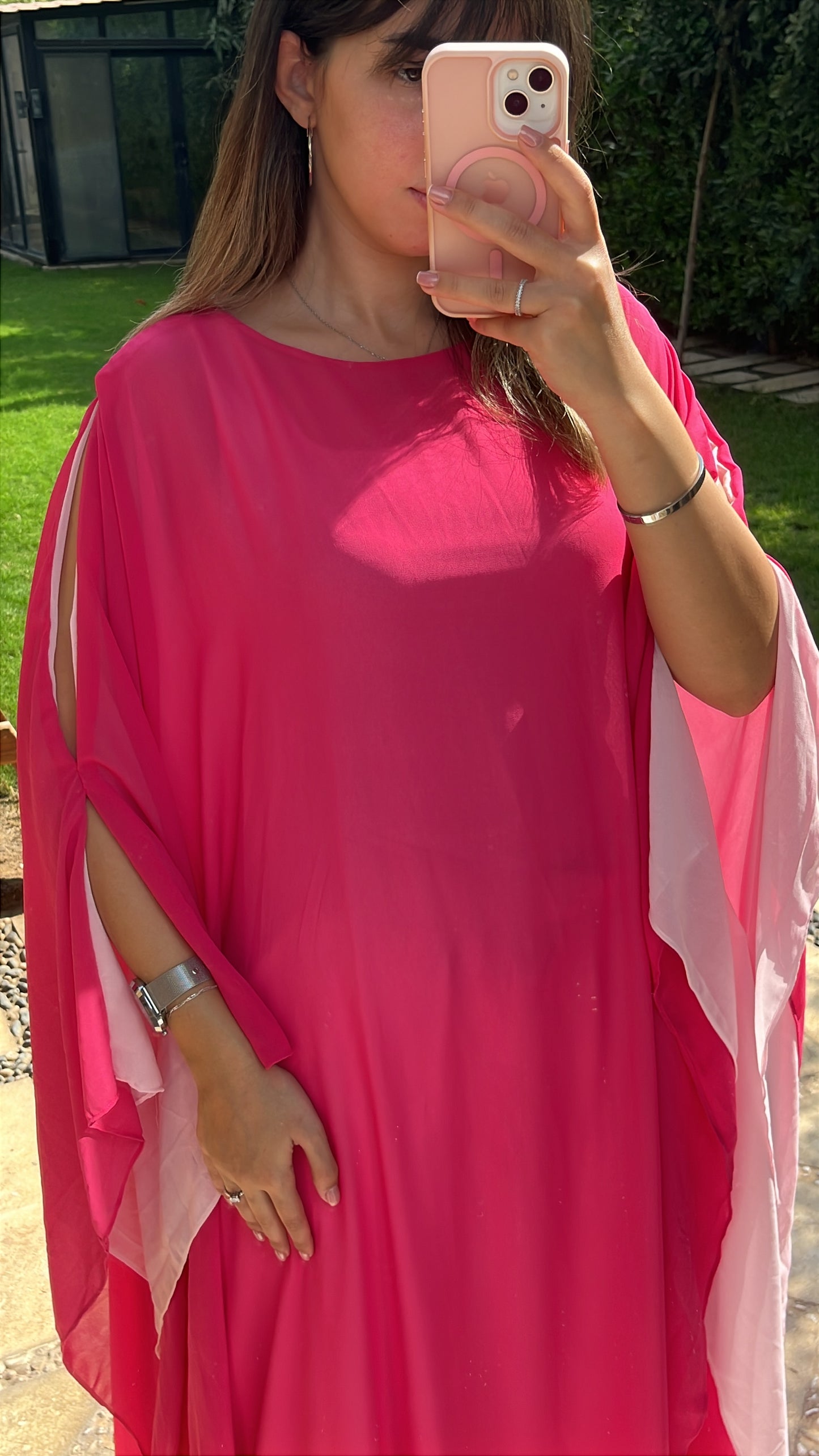 Flow Abaya - Hot Pink x Baby Pink
