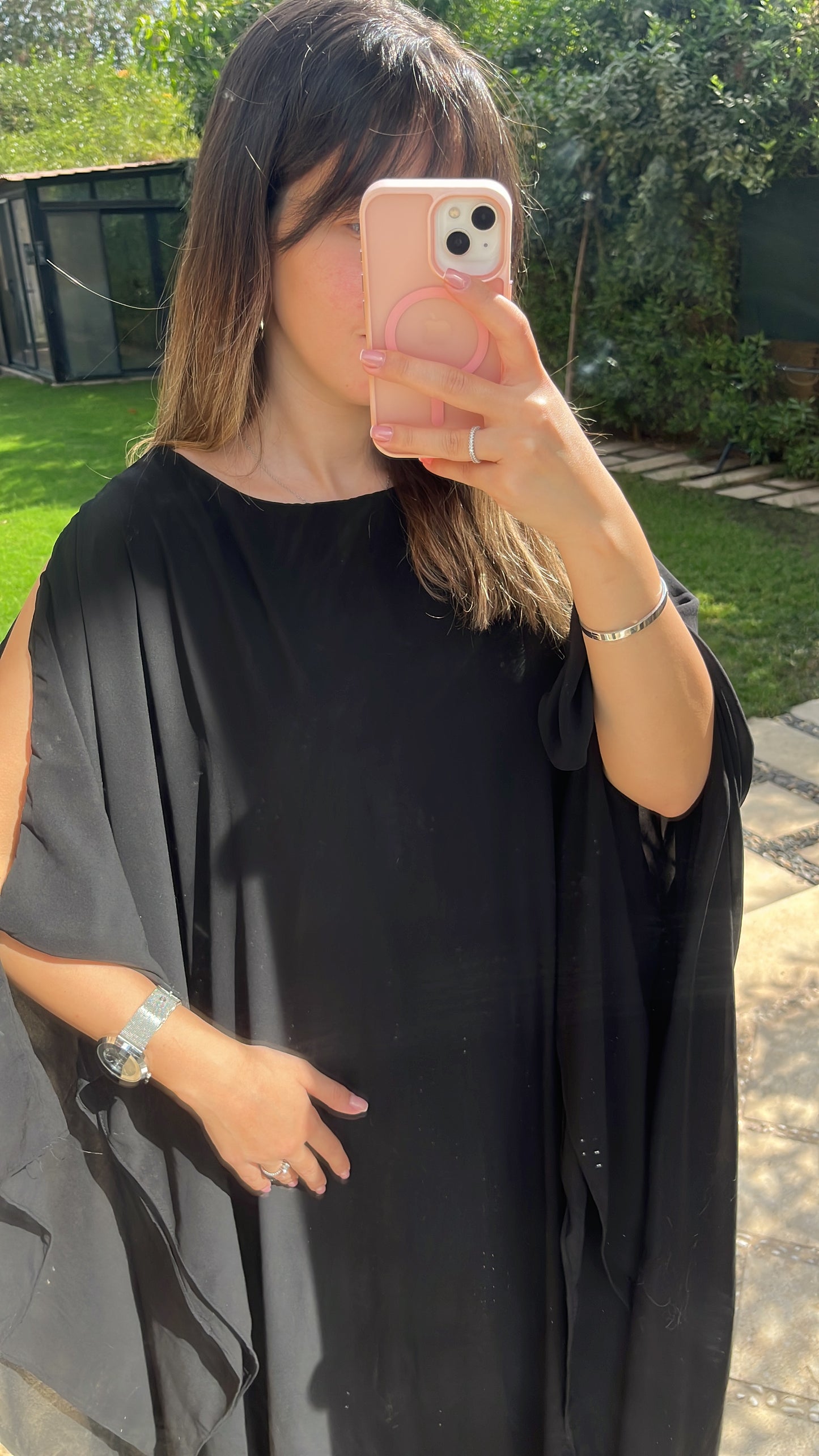 Flow Abaya - Black x Black