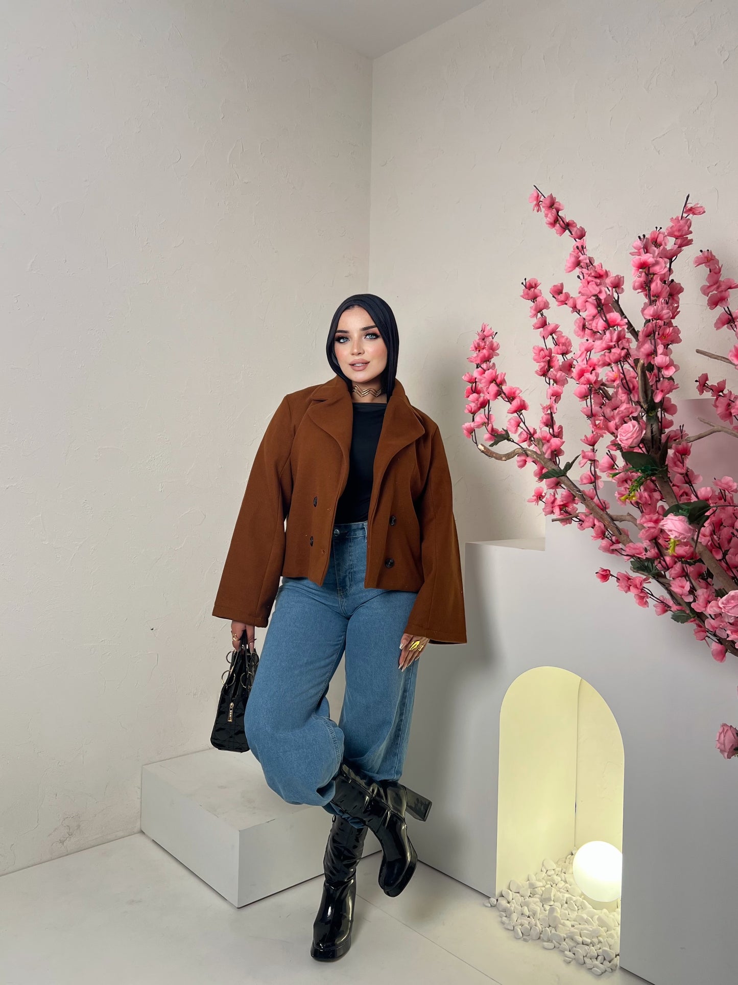 Kayla’s Cropped Jacket - Brown