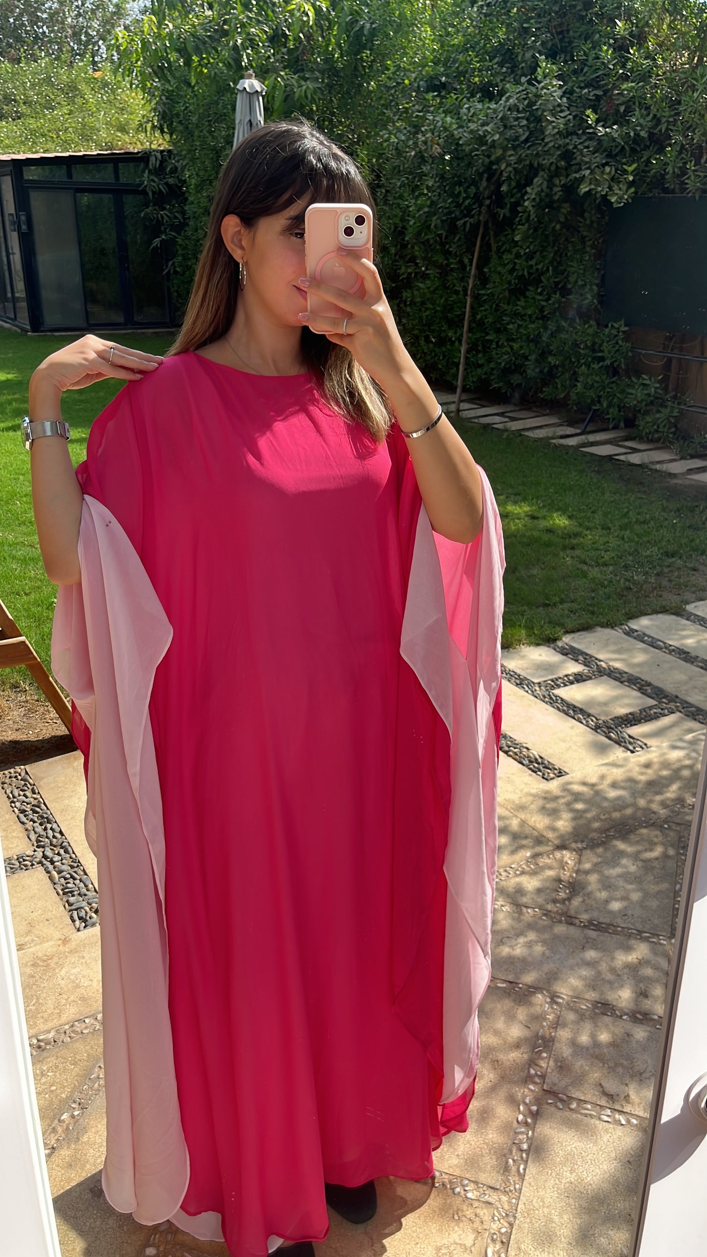 Flow Abaya - Hot Pink x Baby Pink