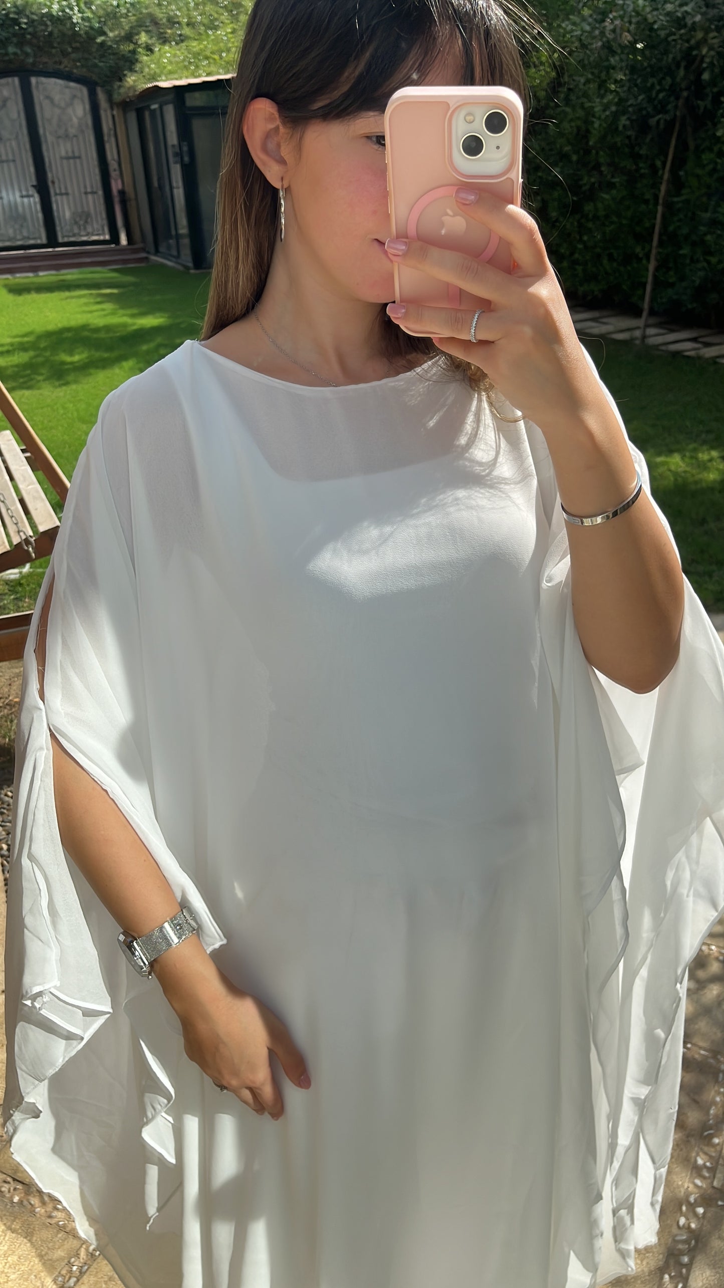 Flow Abaya - White x White