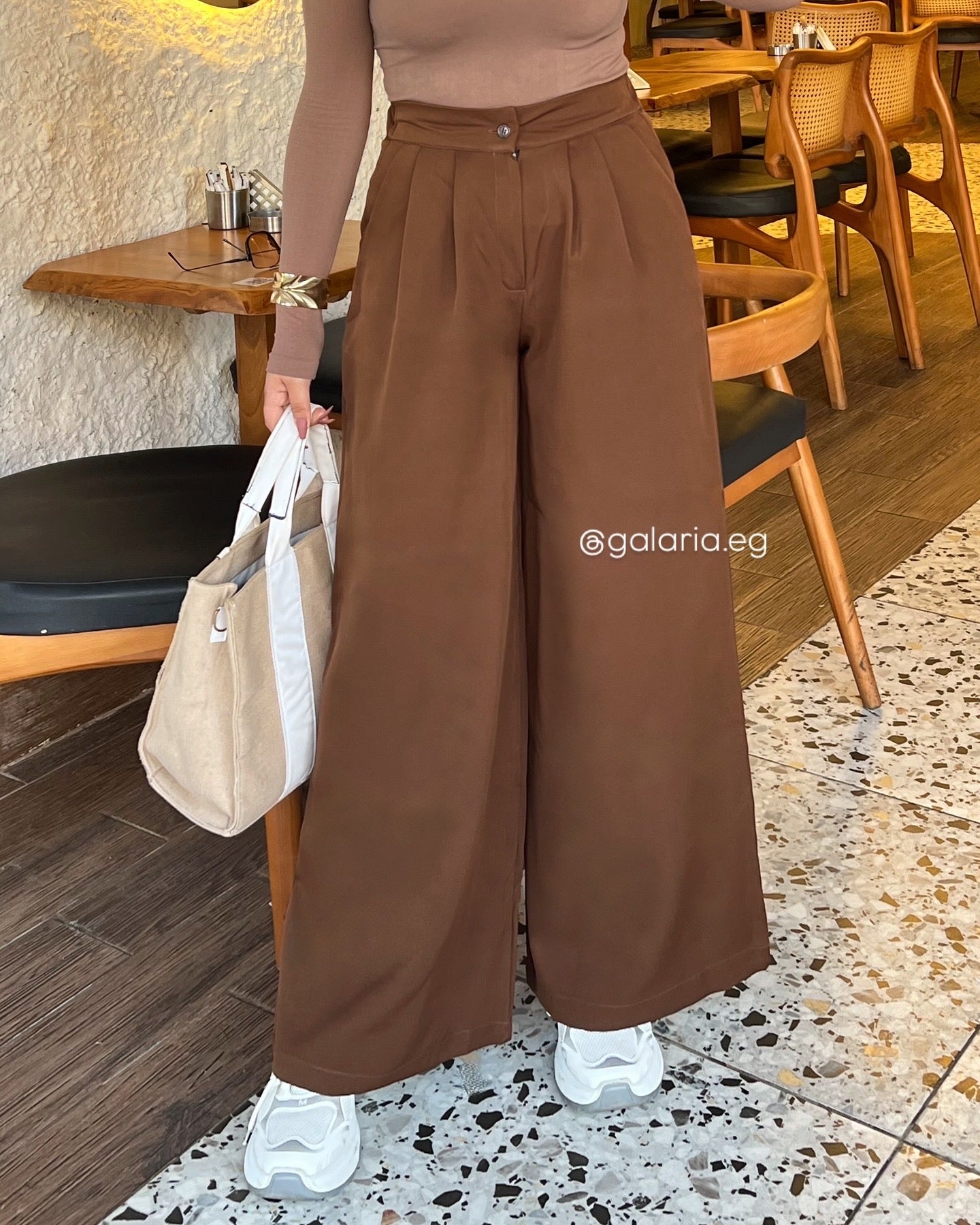 Wide Leg Pants - Chocolate Brown