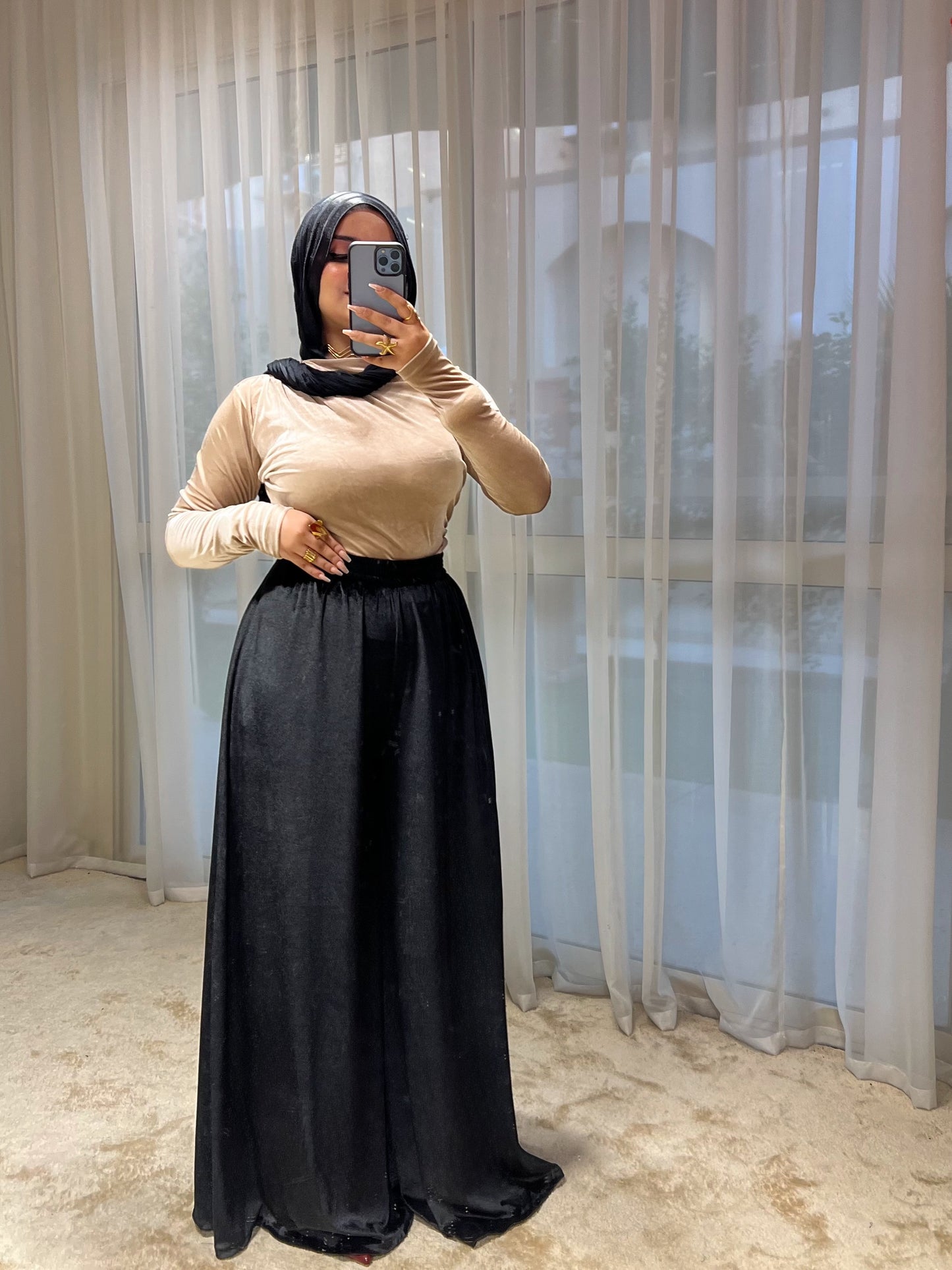 Velvet Wide Leg Pants