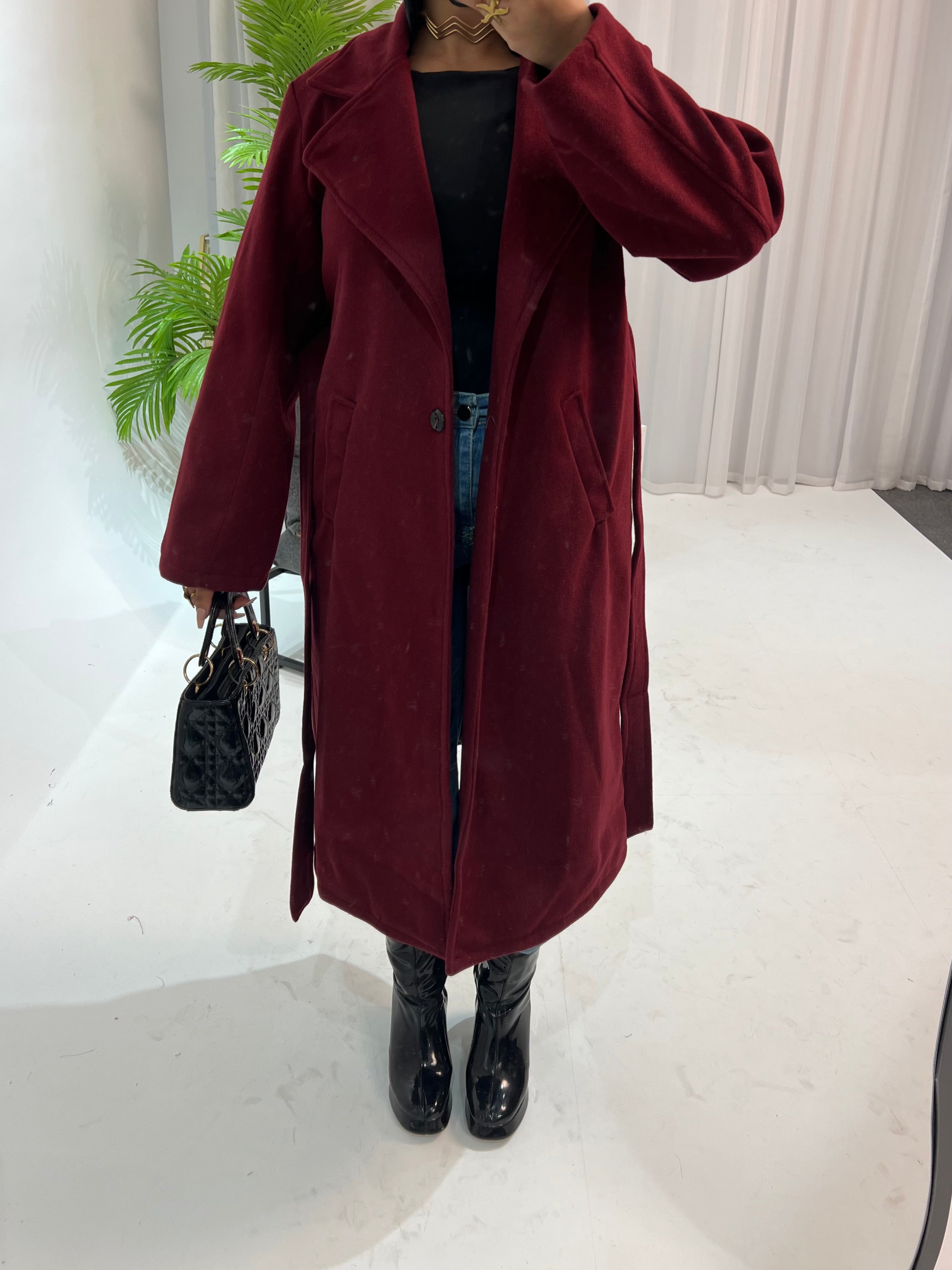 Sandra's Coat - Burgundy – Galaria Sandra's Coat - Burgundy – Galaria