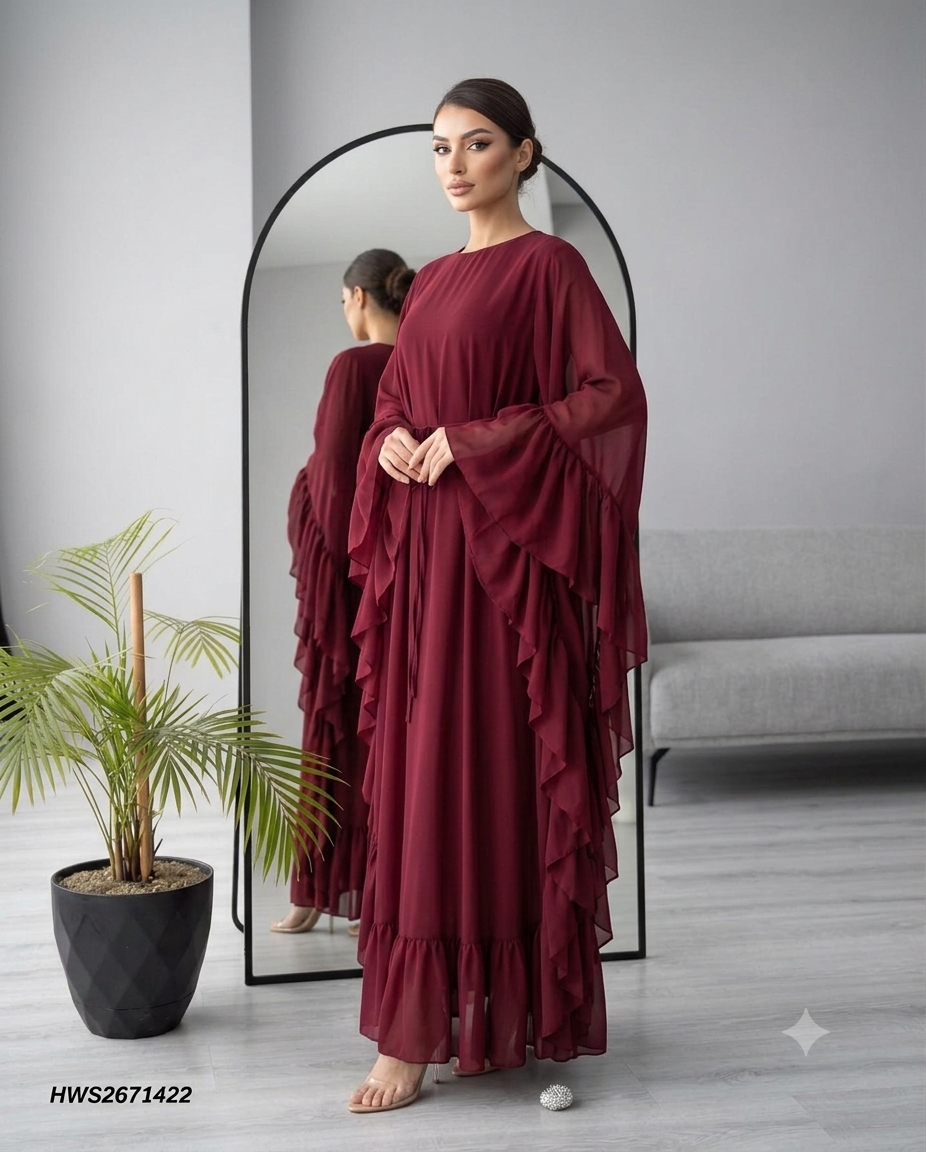 Elara Chiffon Abaya