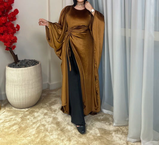 Emilia Velvet Ruffle Dress + Velvet Pants