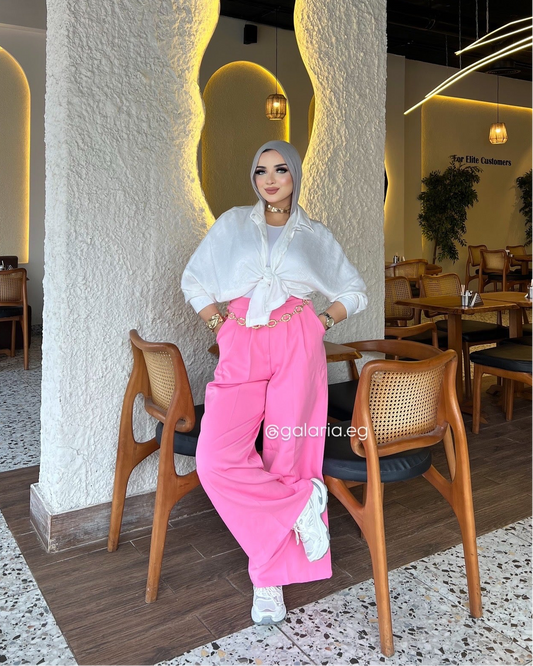 Wide Leg Pants - Hot Pink