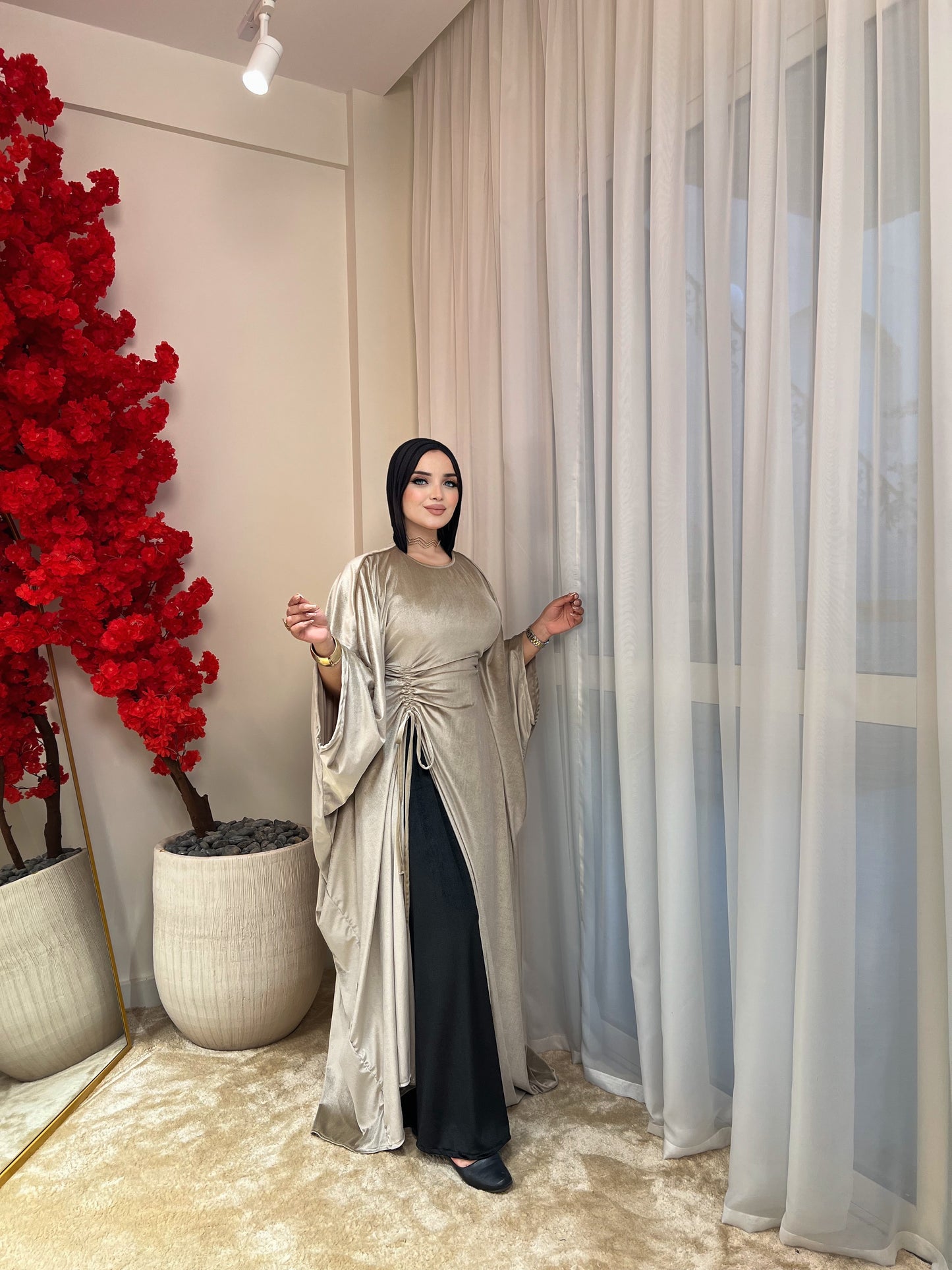 Emilia Velvet Ruffle Dress + Velvet Pants