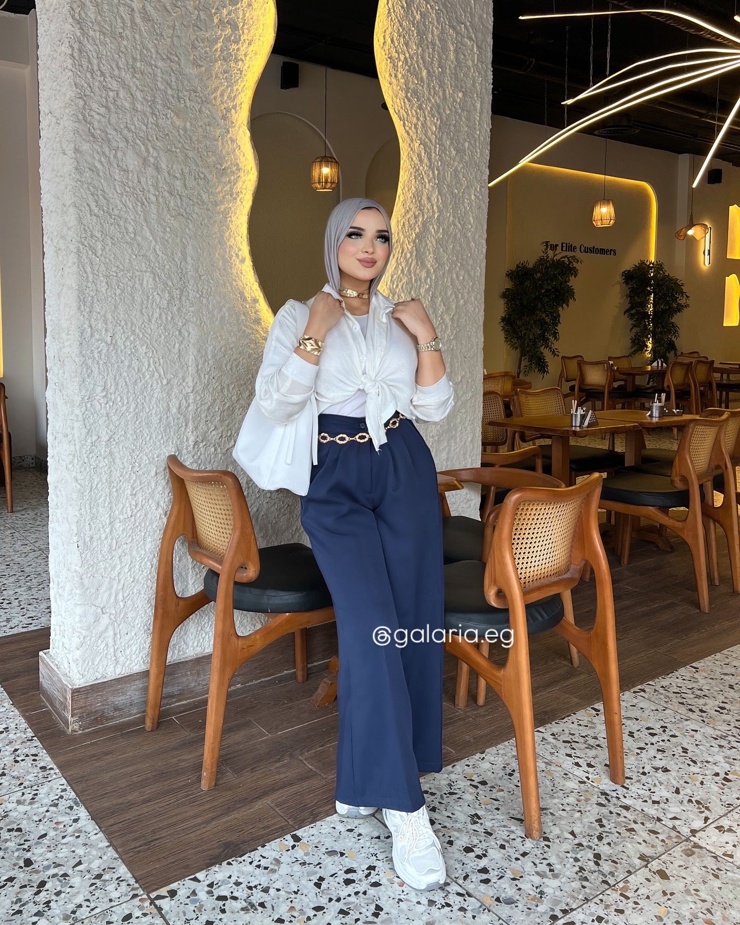 Wide Leg Pants - Navy Blue