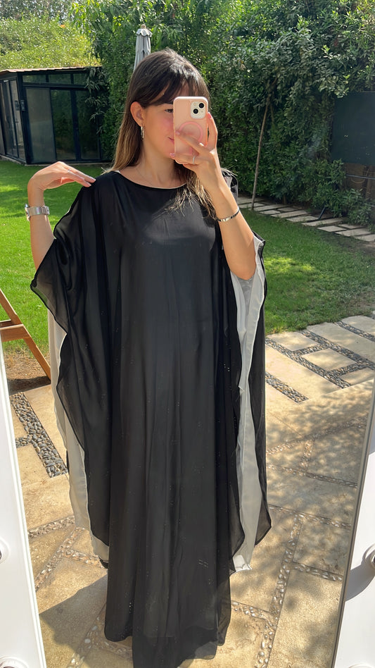 Flow Abaya - Black x White