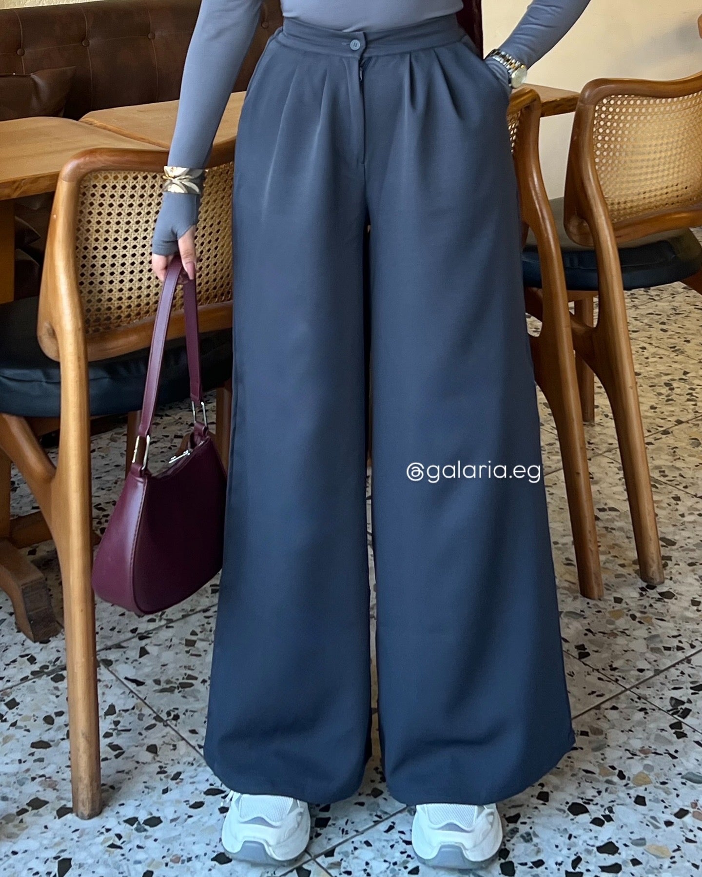 Wide Leg Pants - Grey