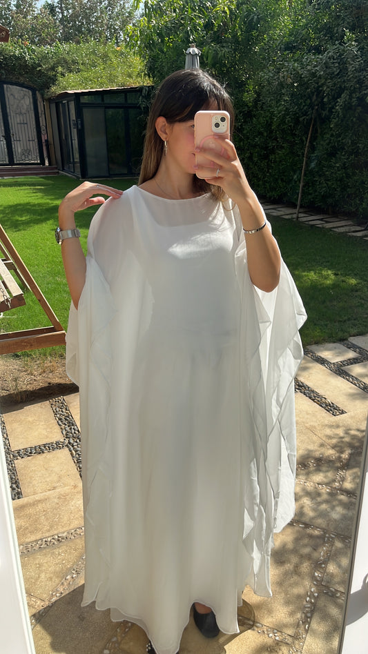 Flow Abaya - White x White