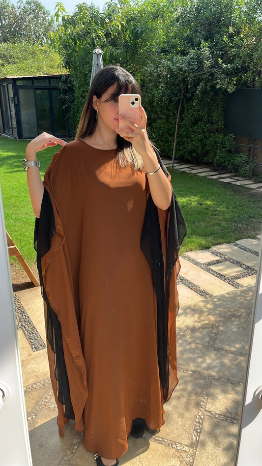 Flow Abaya - Brown x Black
