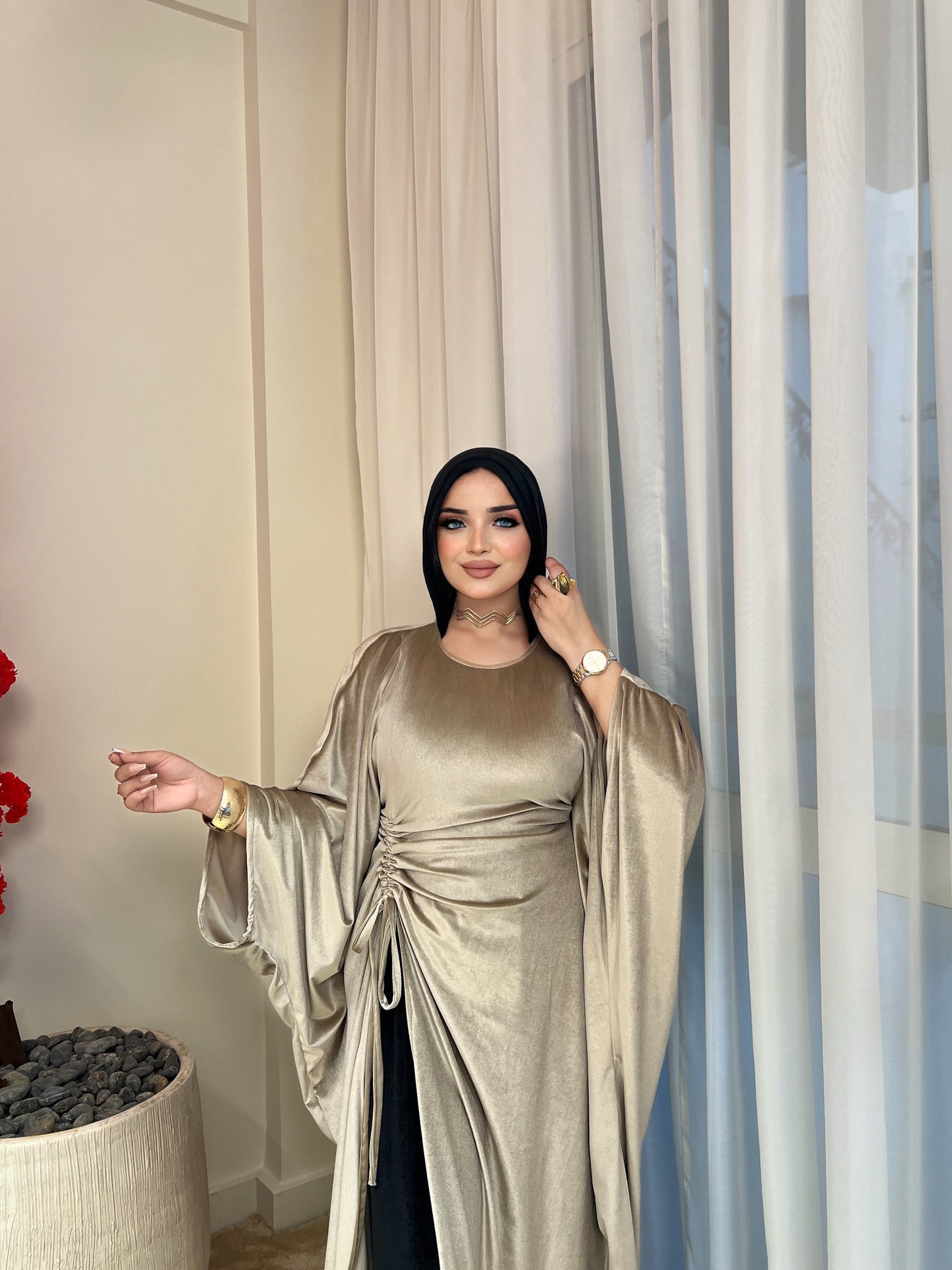 Emilia Velvet Ruffle Dress + Velvet Pants