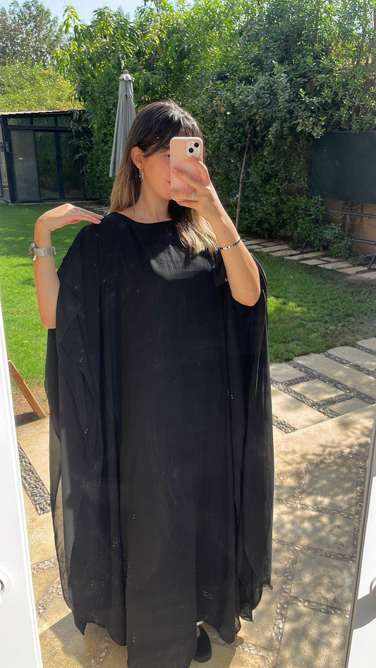 Flow Abaya - Black x Black